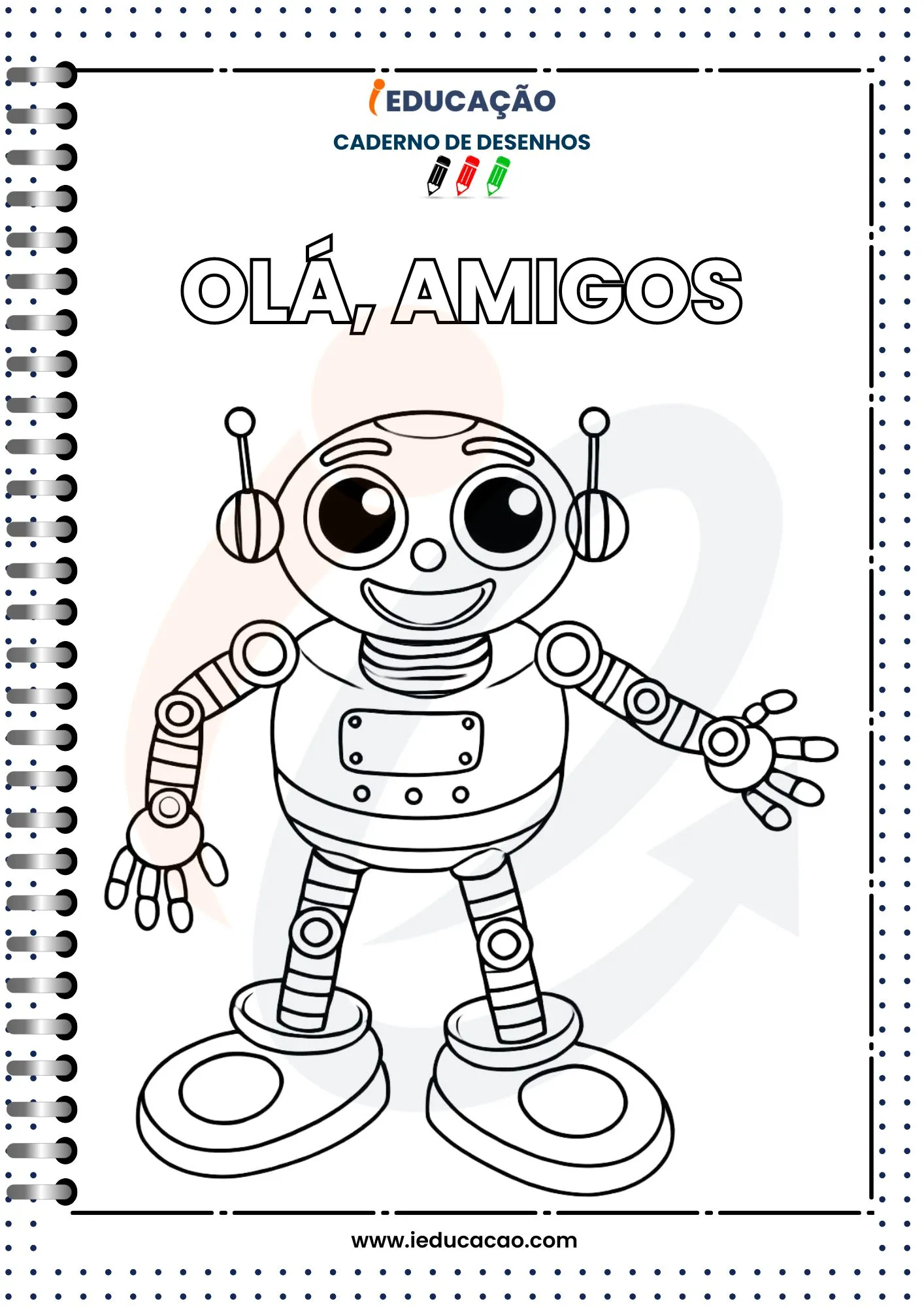 Caderno de Desenhos para colorir Robô