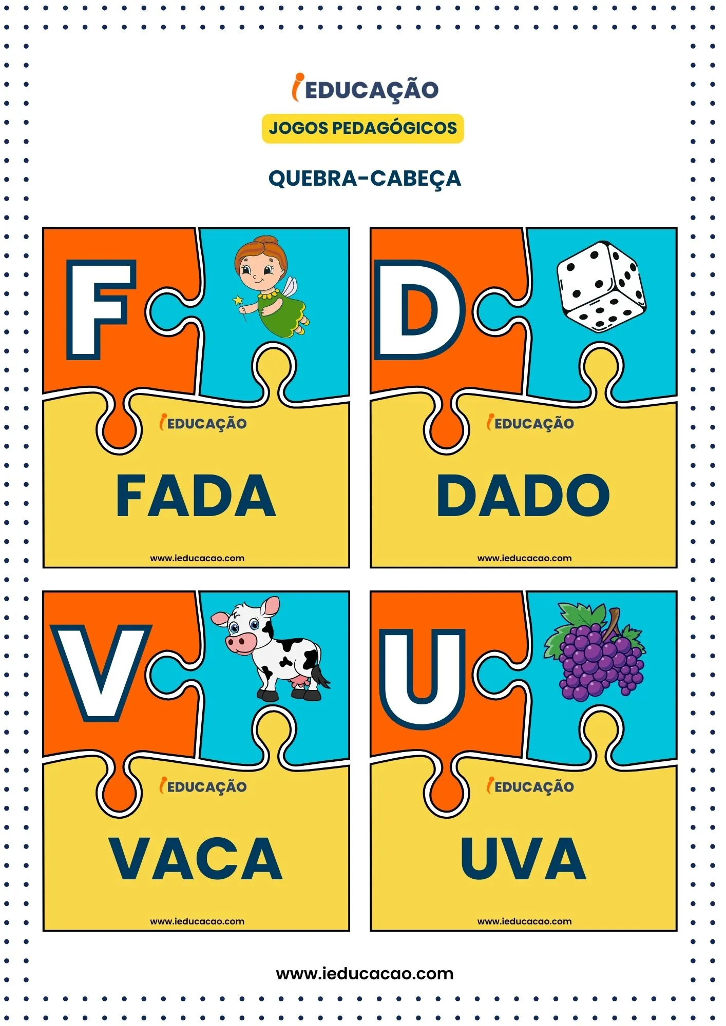 Jogos Pedagógicos Educação Infantil com Letras e Palavras